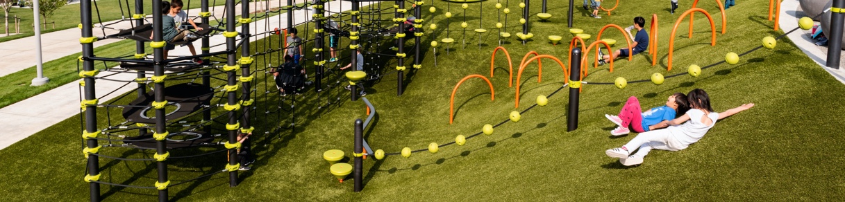 kids playing on a playground